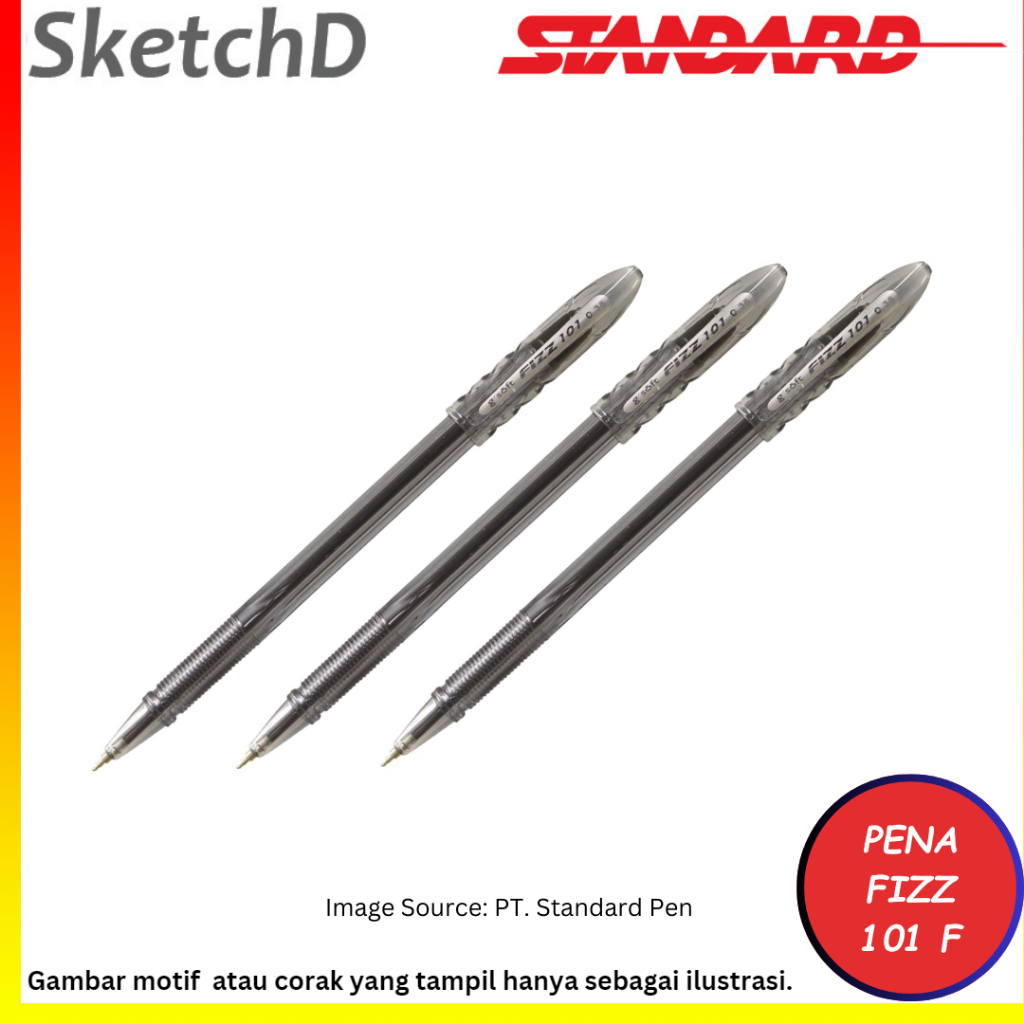 

Pena Standard Fizz 101 F Hitam Pulpen Bolpen Ball point