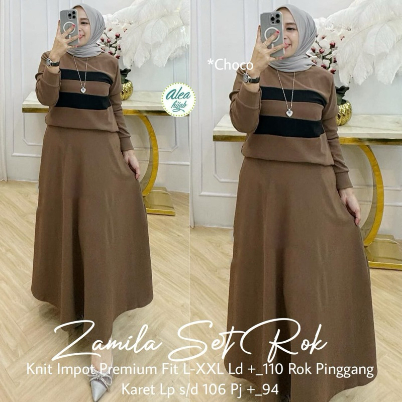 Zamila Set Rok Knit Import Premium Rok Pinggang Karet #0520