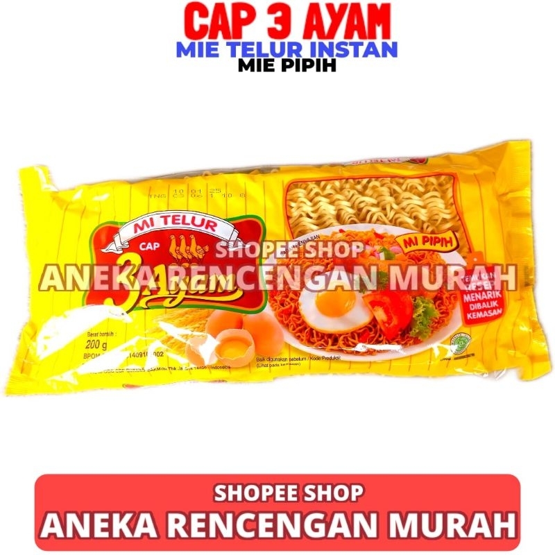 

Mie Telur Cap 3 Ayam Bungkus 200 Gram