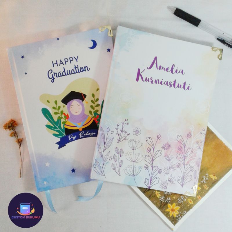 

CUSTOM NOTEBOOK A5 HARDCOVER-TEMA GRADUATION (KELULUSAN)