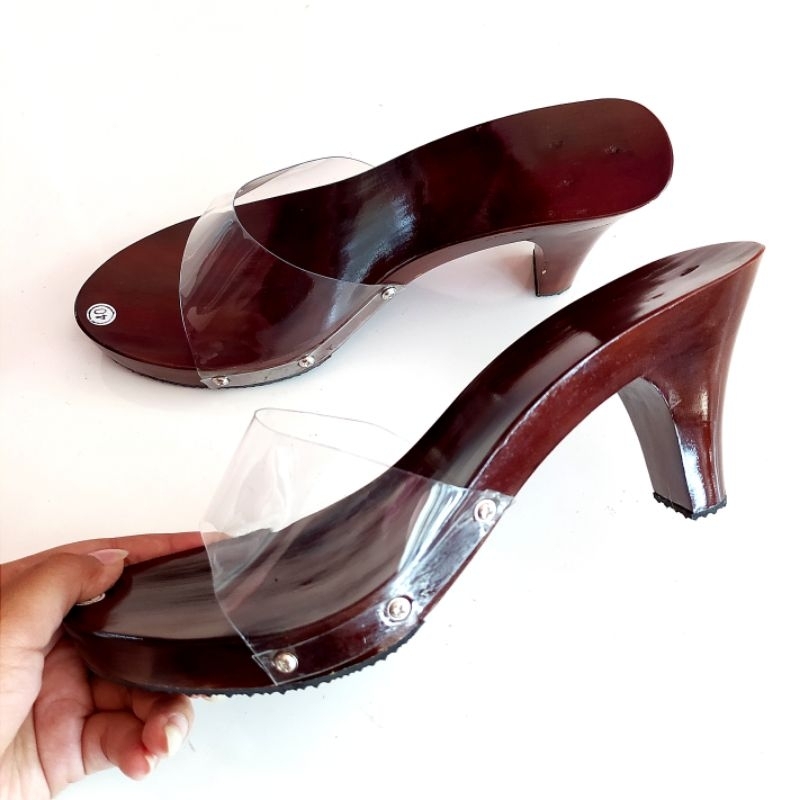 SANDAL HEELS WANITA MIKA BENING 7 CM / HEELS KACA / SANDAL KELOM GEULIS HEELS / SANDAL KACA / SANDAL