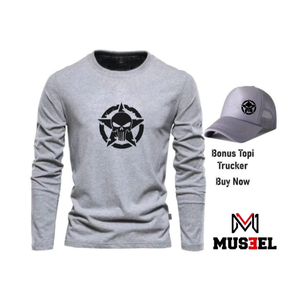 COD FREE TOPI,,,Kaos Distro Torax  Black  Kaos Lengan Panjang Print Premium Quality/Kaos Couple Pria