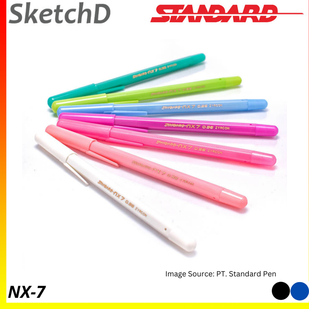 

Pulpen NX7 038 hitam Bolpoin Standard NX 7 0.38 mm super fine body warna warni