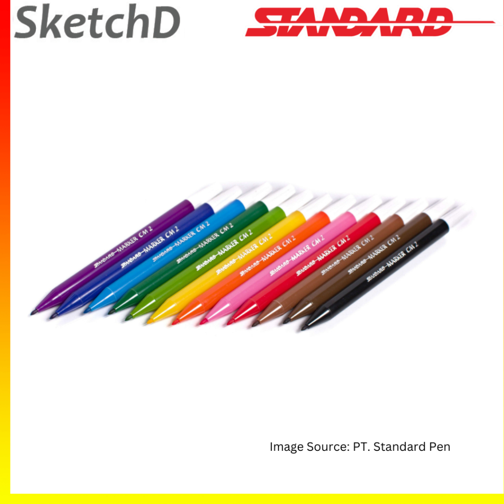 

Spidol jari kecil 12 Warna Standard Color Marker CM 12