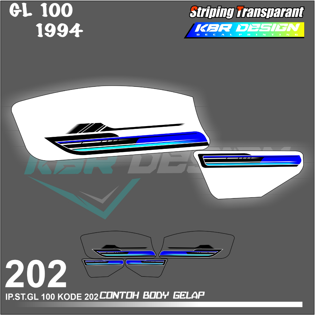 GL 100 TAHUN 1994(COD) STIKER STRIPING MOTOR HONDA GL 100 TAHUN 1994- STIKER LIST GRAFIK WARNA VARIA