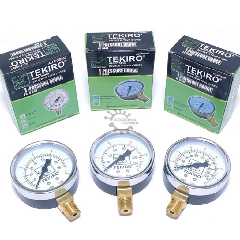 KODE K93C TEKIRO Pressure Gauge Amper Ampere Manometer Meteran Angin Kompresor 16 bar