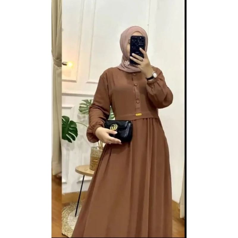 Gamis rayon premium polos, gamis twill polos, gamis basic rayon.