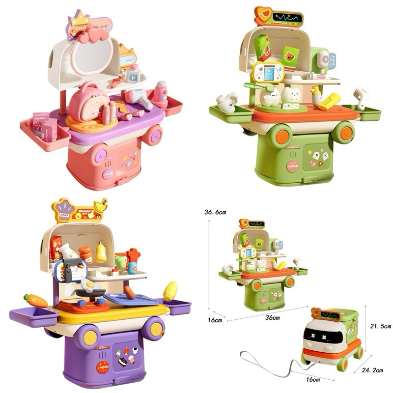 Toy Car Storage 2in1 Pretend Play Set