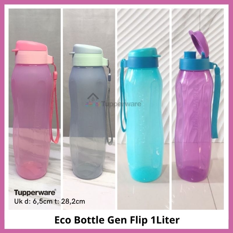 Eco Bottle 1 Liter Tutup Flip / Botol Minum Tupperware Promo