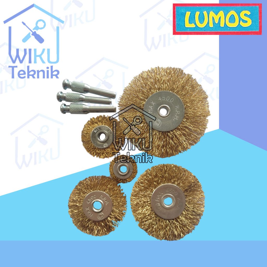 Lumos Sikat Kawat Model Piring Set 5 Pcs Mata Bor Brush Kuningan