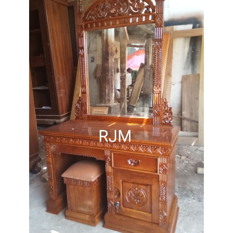 meja rias jati tolet jati..