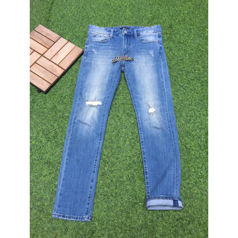 jeans uniqlo blue ripped