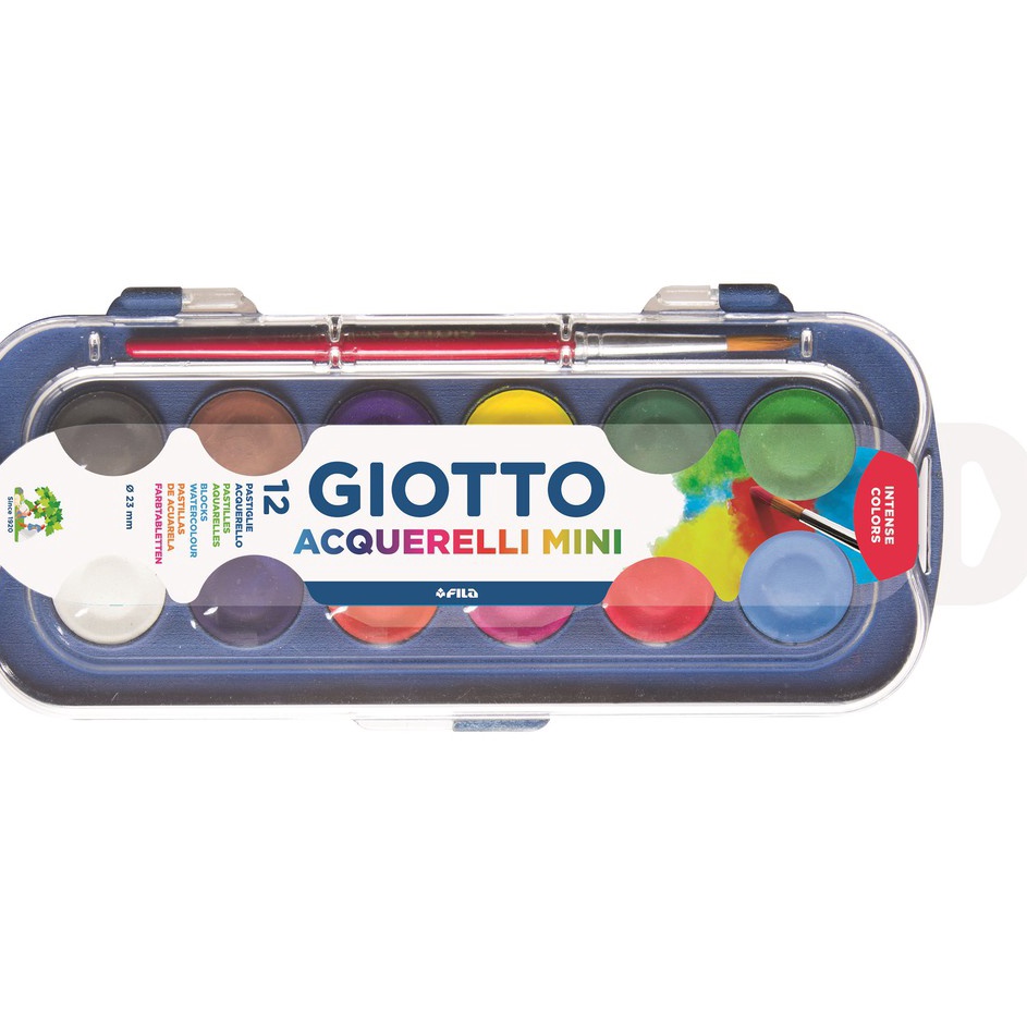

Ready Ekonomis Giotto Mini Watercolor 23 mm 12 or 24 Block Cat Lukis Anak