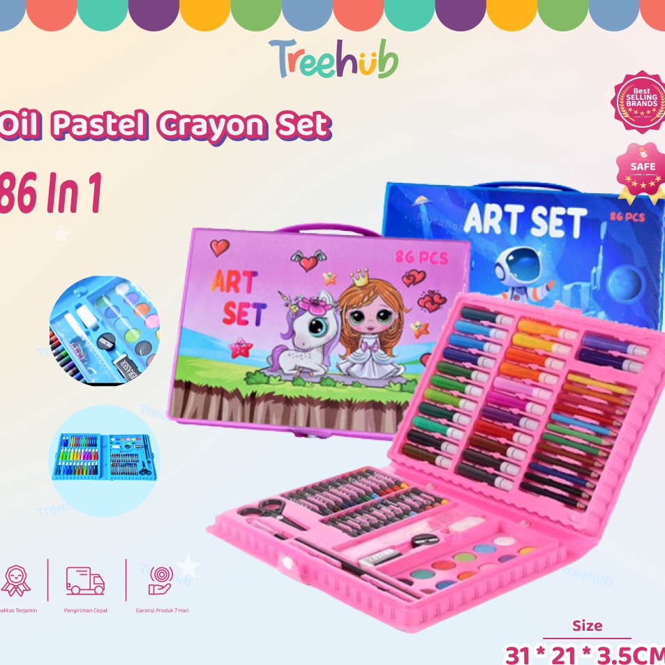 

Pusat Garansi Treehub Oil Pastel Crayon pena cat air 68 pensil Warna Set kuas lukis Crayon Anak Set Koper 86 in 1 Crayon Mewarnai dan Melukis Lengkap dengan Cat Air