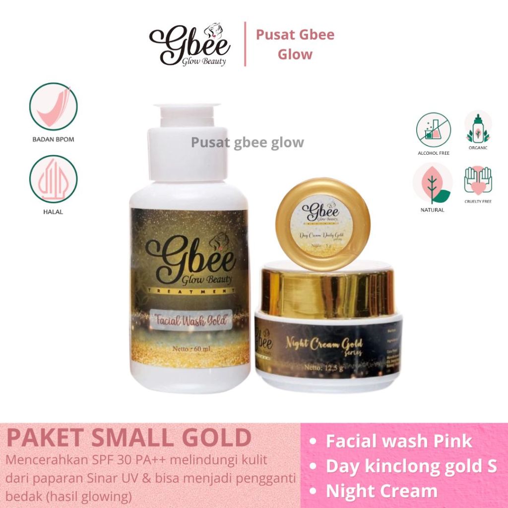 PAKET SMALL KINCLONG GOLD PUSAT GBEE GLOW BEAUTY ORI