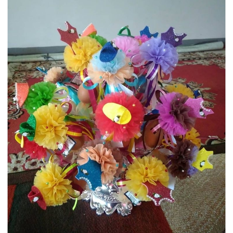 (15pcs)Pokok telur pompom aqiqah/bunga telur aqiqah/souvenir aqiqah