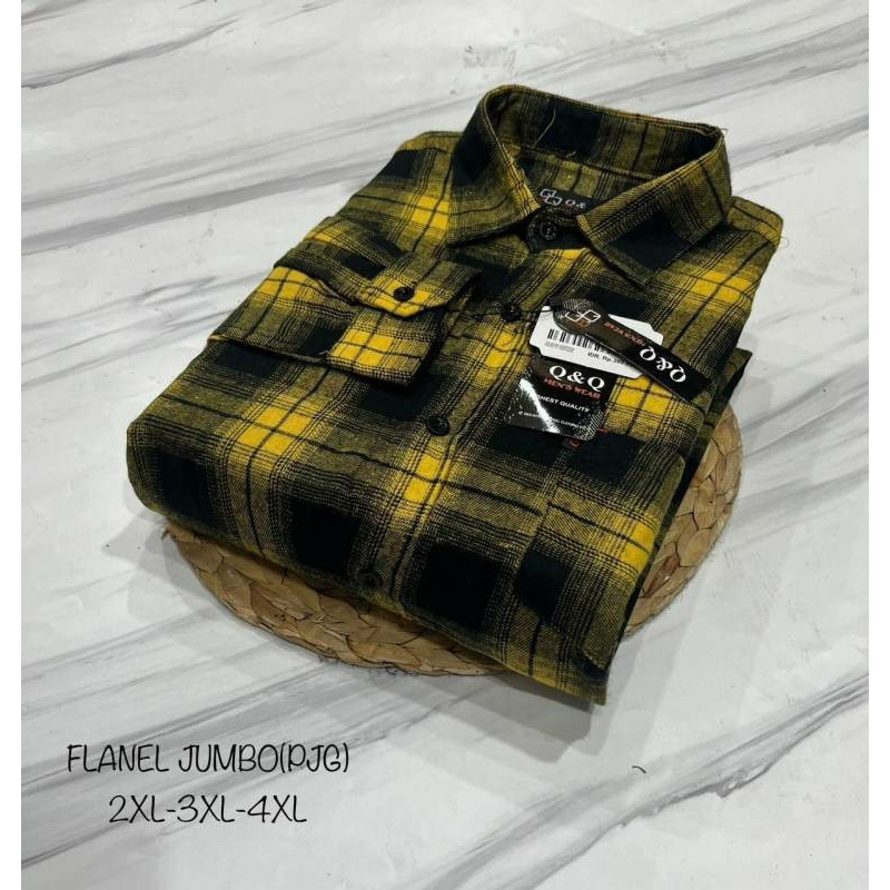 kemeja flanel jumbo motif kotak kotak lengan panjang ukuran XXL XXXL XXXXL kemeja distro kemeja pria