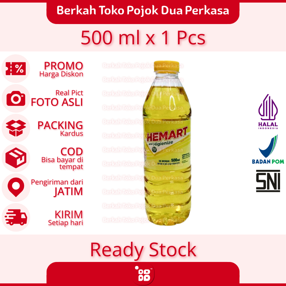 

Hemart Minyak Goreng Botol 500 ml [JATIM]