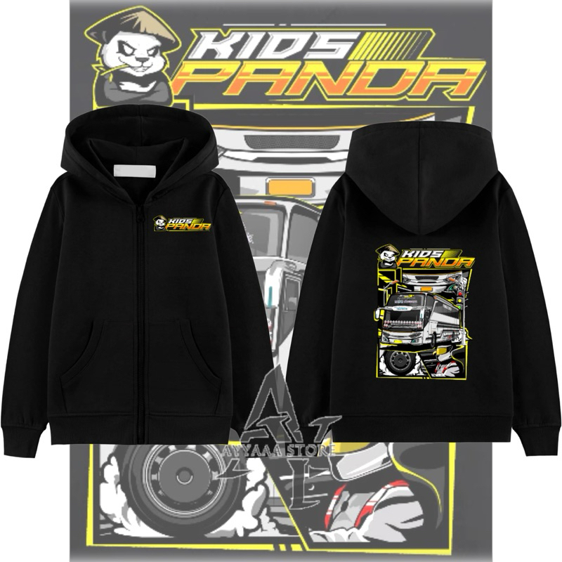 Hoodie Zipper Anak Kids Panda Bis Mania / Jaket Hoodie Anak Jet Bis Basuri Telolet