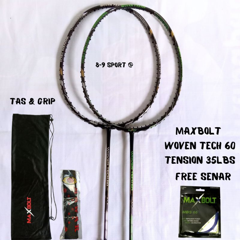 raket badminton original maxbolt woventech 60 raket bulutangkis maxbolt original 35 lbs
