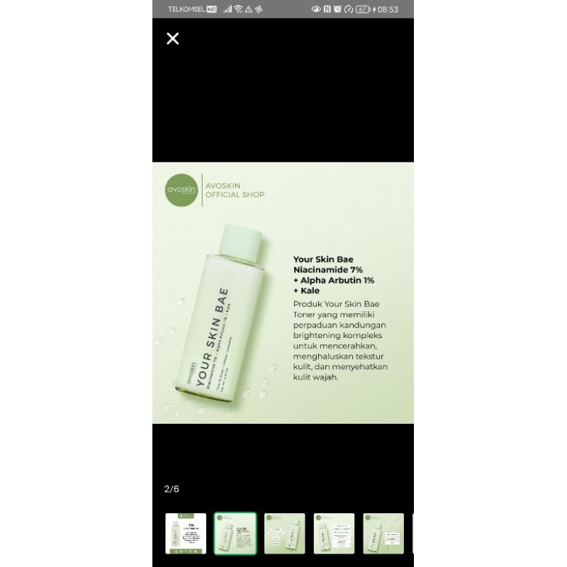 Avoskin YSB Toner Niacinamide 7% + Alpha Arbutin + Kale