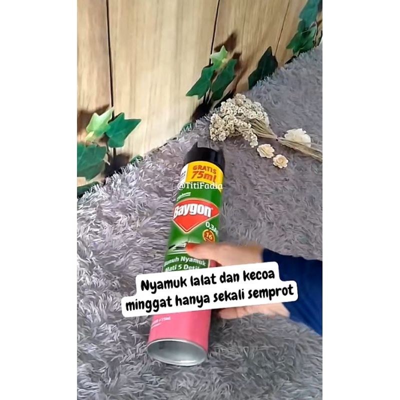 Baygon kemasan lama 600ml+75ml flower garden dan Baygon kemasan baru 600ml. Semprotan nyamuk DBD 16 