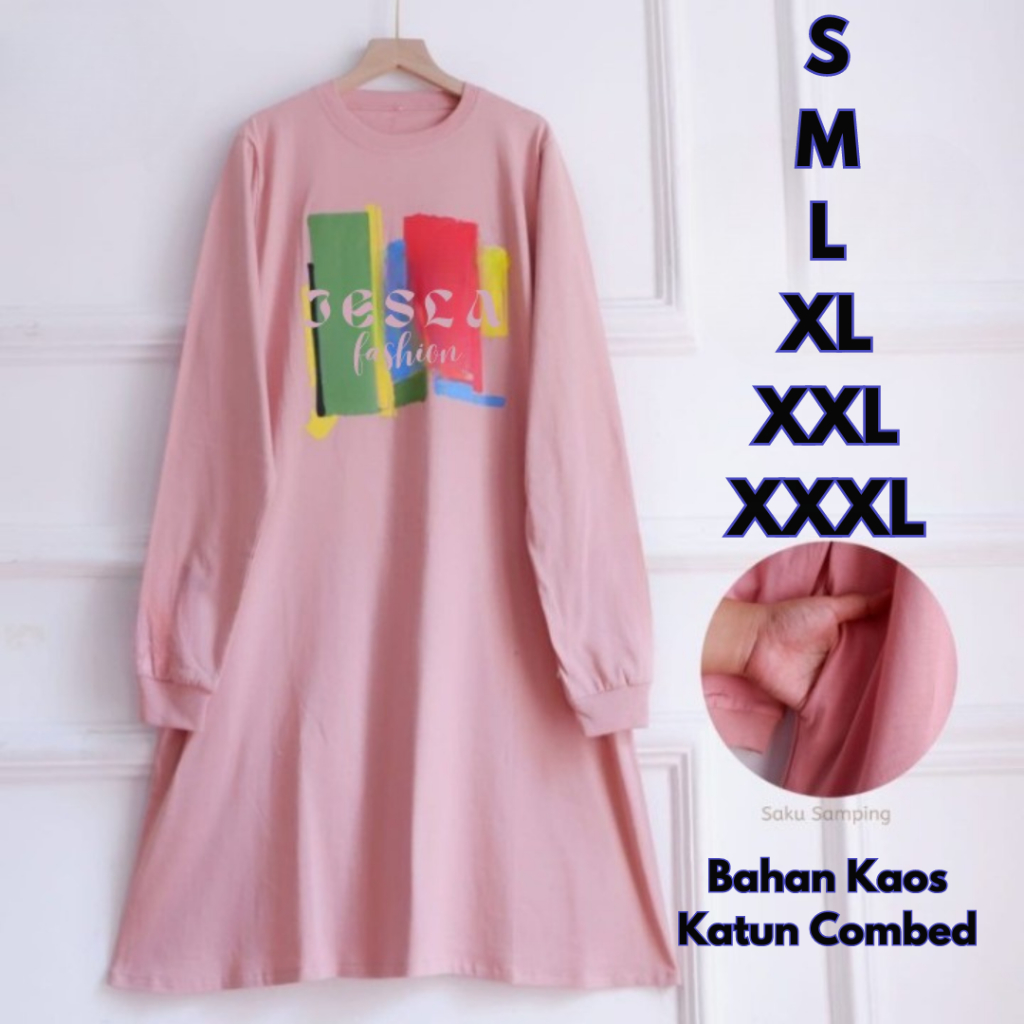 Baju Atasan Wanita Oversize Zola Tunik BO S M L XL XXL XXXL Kaos Katun Combed Baju Tunik Kaos Wanita