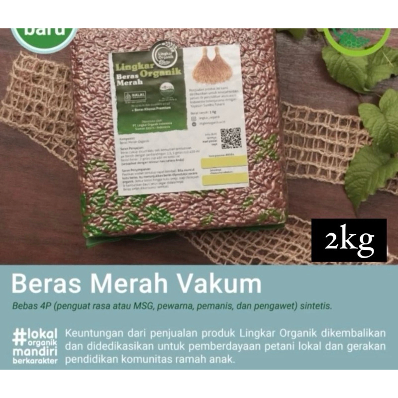 

Lingkar Organik Beras Merah kemasan 2kg diet diabetes rice beras sehat