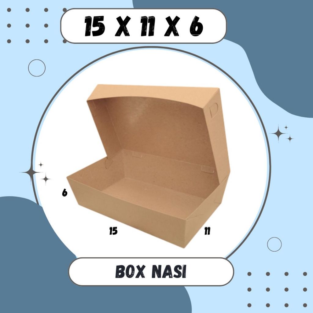 Kardus Nasi 15x11x6 DC Box Dus Packing Kotak Kemasan Karton Lunch Box