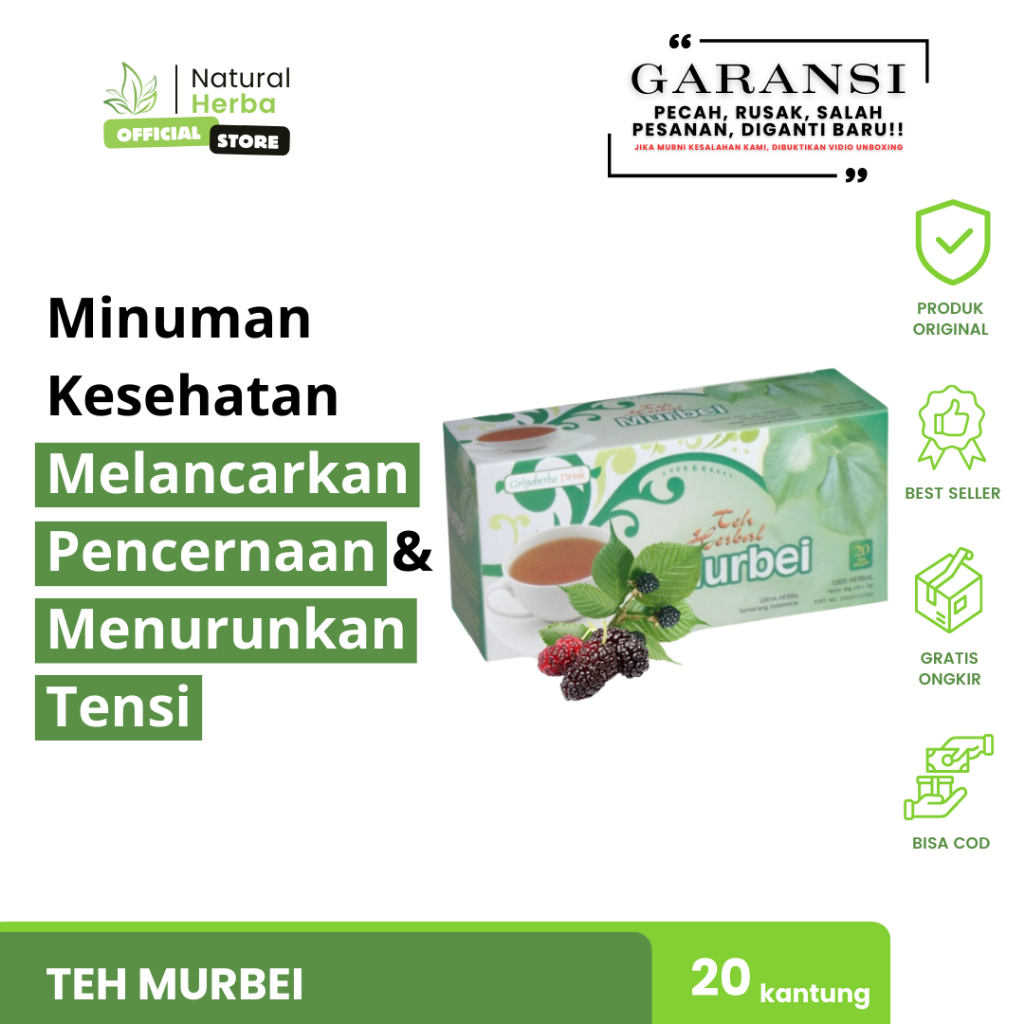 

Minuman Kesehatan Melancarkan Pencernaan & Menurunkan Tensi Teh Herbal Murbei