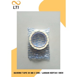 PAKET MURAH 1 PAKET ISI 6 PCS MASKING TAPE 24 MM x 20M / LAKBAN KERTAS 1 INCH /