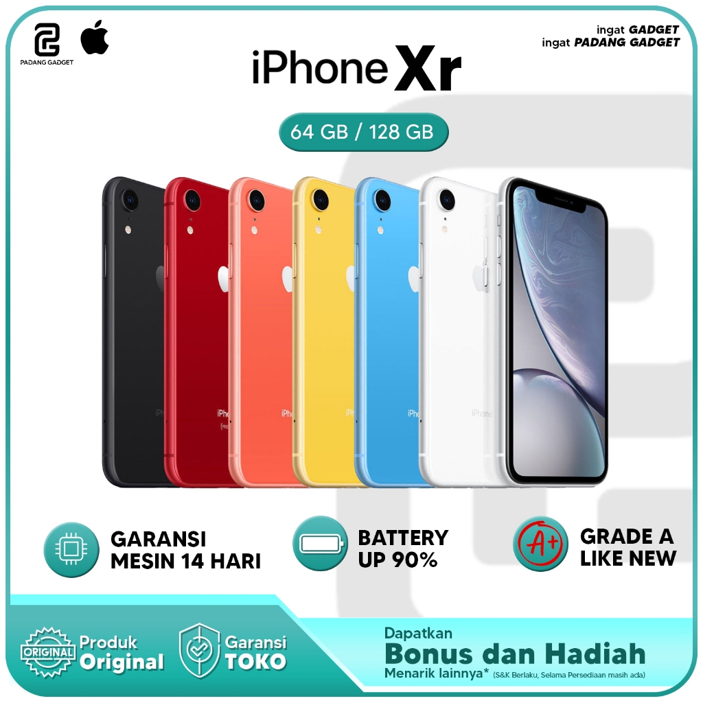 PROMO IPHONE XR 128 GB SECOND ORIGINAL FULLSET HP BEKAS 100% LIKE NEW SMARTPHONE SEKEN BERGARANSI