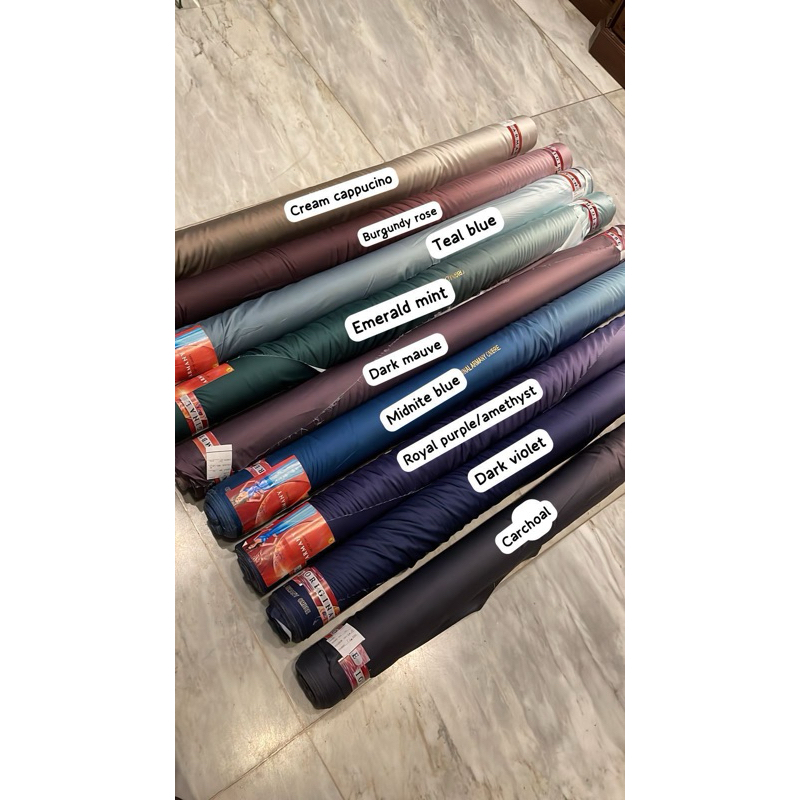 1 Roll Bahan Kain satin Armany Silk Gradasi Harga Grosir Khusus Roll an isi 60 yard atau 55 meter
