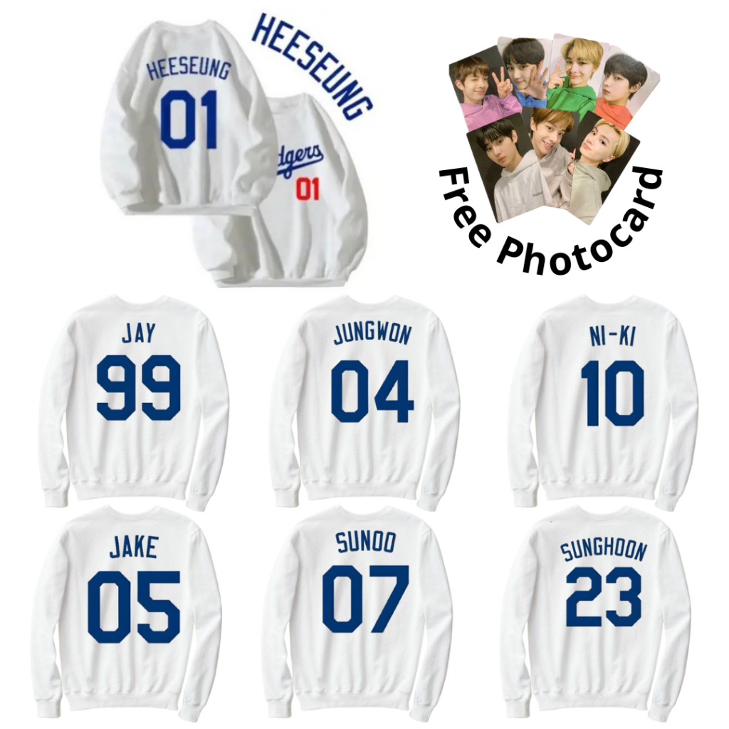 Sweater enhypen sablon dodges kpop baseball jay jake jungwon sunoo sunghoon niki heeseung korea