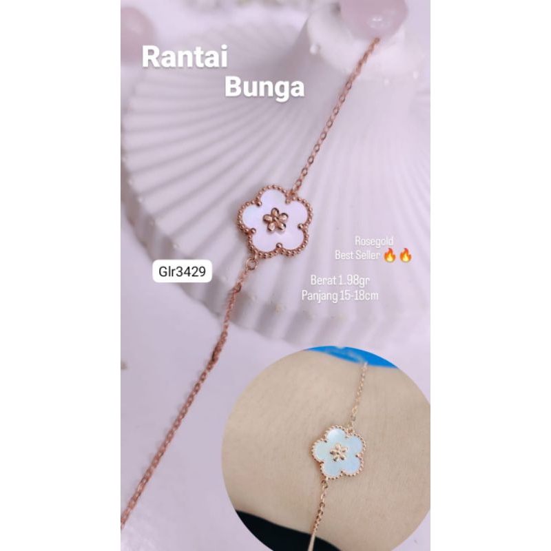 RANTAI BUNGA ROSEGOLD 1,98GR 15-18CM 18K GLR3429