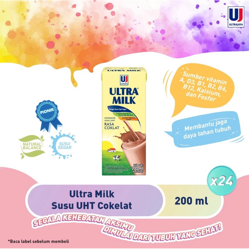 

SUSU ULTRAMILK 200&250 ml ULTRAJAYA MILK CHOCOLATE STRAWBERRY FULL CREAM CARAMEL MOKA TARO