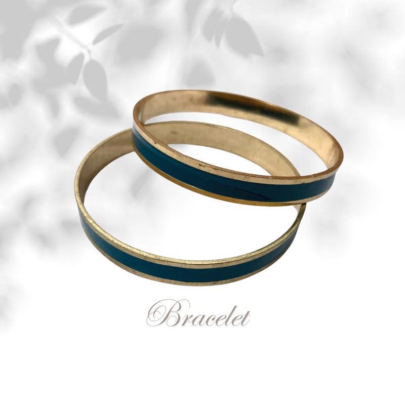 Vintage Round Bangle Bracelet Pendant Charms Jewellery for Woman in Bronze Green Set Gelang Besar Pe