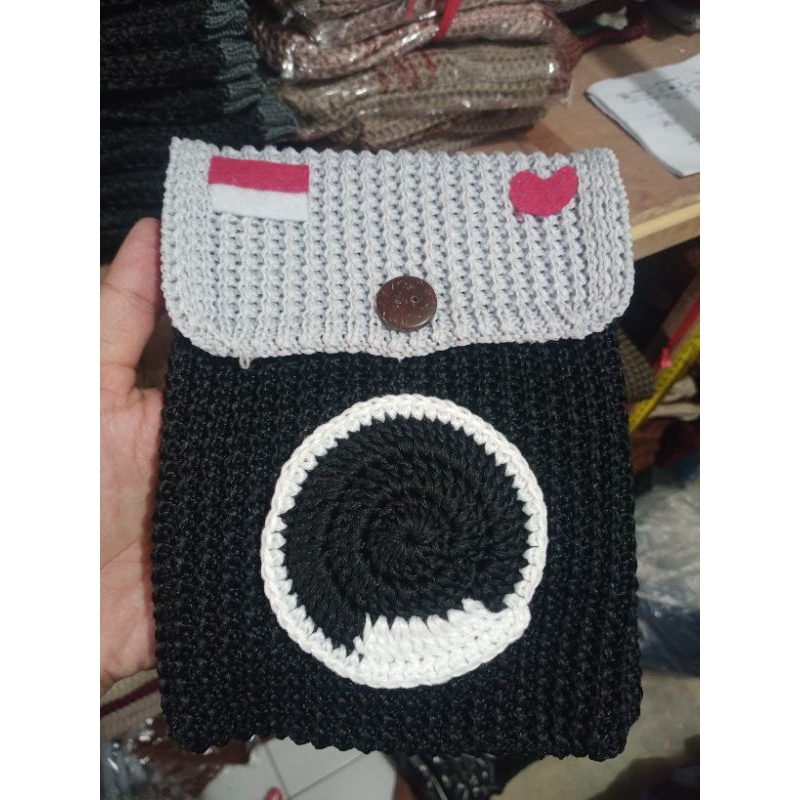 TAS HP KECIL TAS HP RAJUT MOTIF