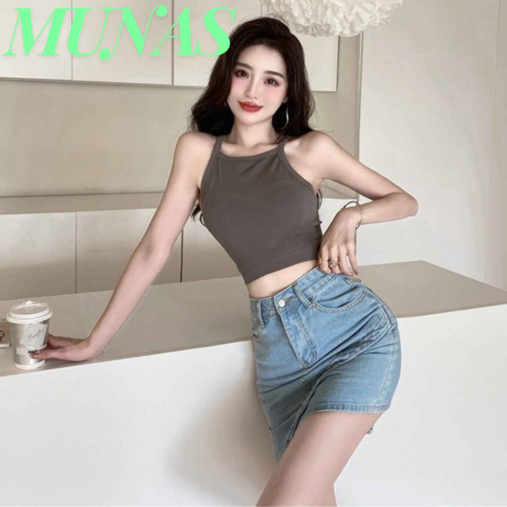 MUNAS Tanktop Bra Wanita Tanpa Kawat 6560 Bra Fashion Wanita Turtle Neck Sexy Crop Top Elastis Bra C