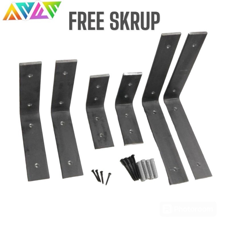 RAK BESI SIKU L AMBALAN DINDING PENYANGGA PAPAN FREE SKRUP