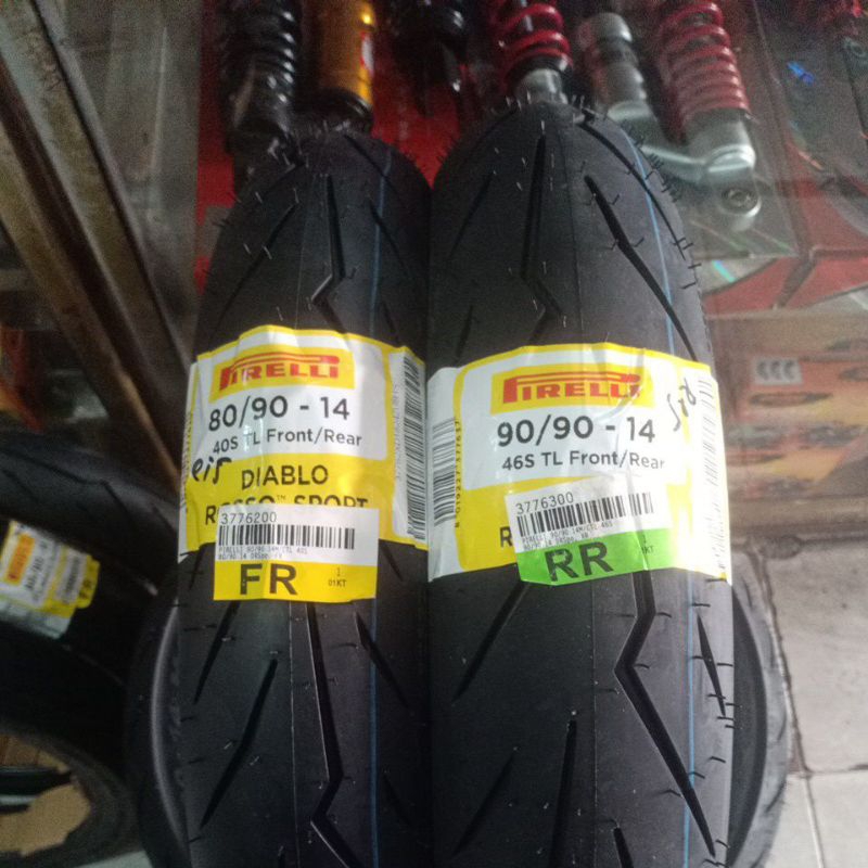 BAN TUBELESS PIRELLI  DIABLO ROSSO 100/80-14 90/80-14 90/90-14 80/90-14 80/80-14