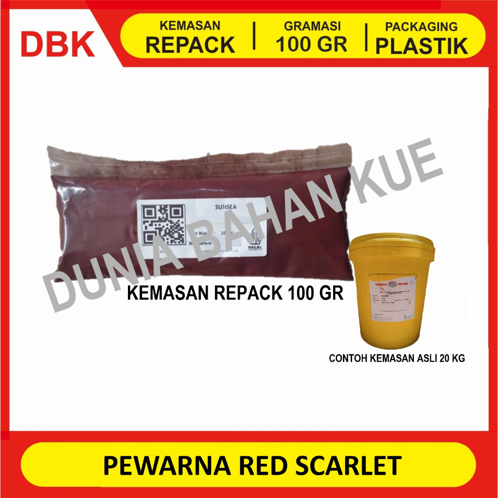 

PEWARNA MAKANAN FOOD GRADE RED SCARLET / MERAH || 100 GR