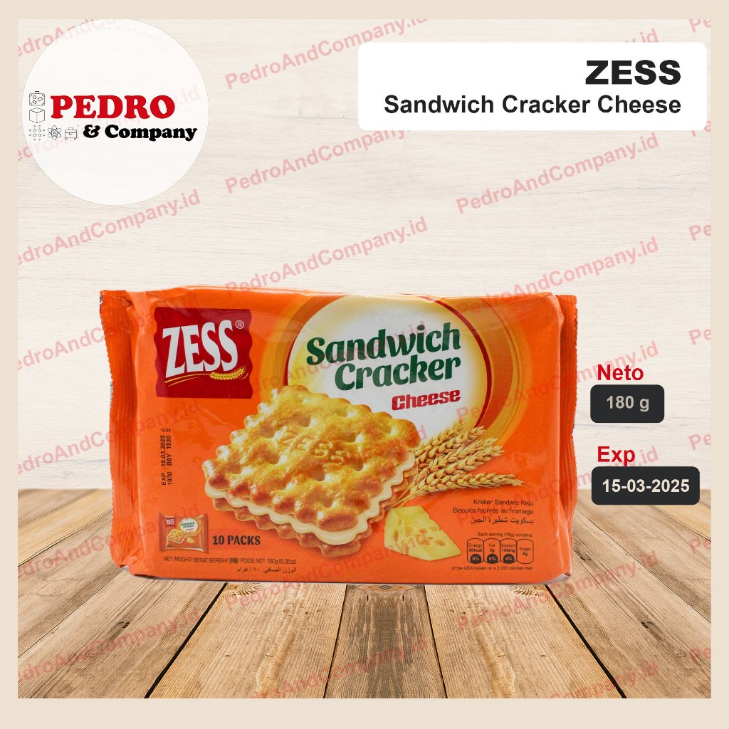 

Zess sandwich cracker cheese 180 gram 10pak - biscuits biscuit keju