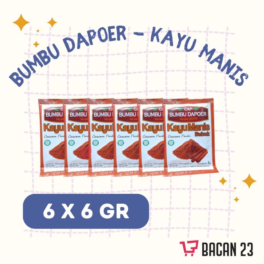 

Kayu Manis Bubuk Bumbu Dapoer (6 Sachet x 6gr) Bumbu Masak Instan