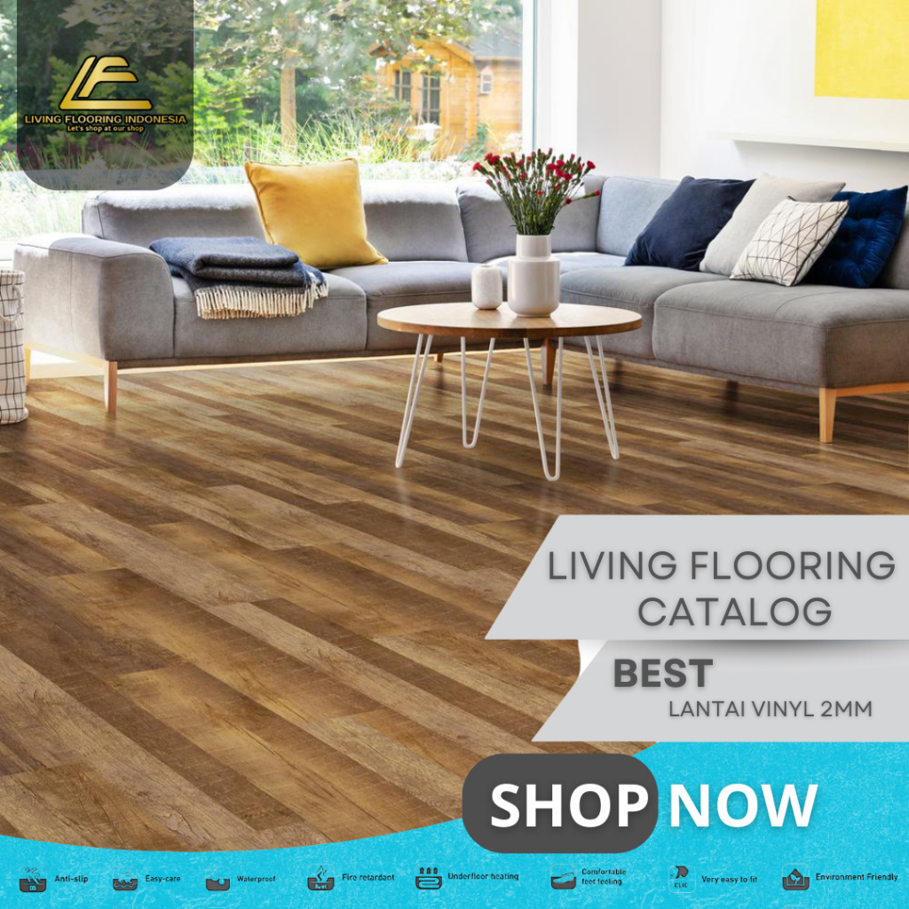 Lantai Vinyl Kisaba 2mm | Lantai Vinyl Motif Kayu