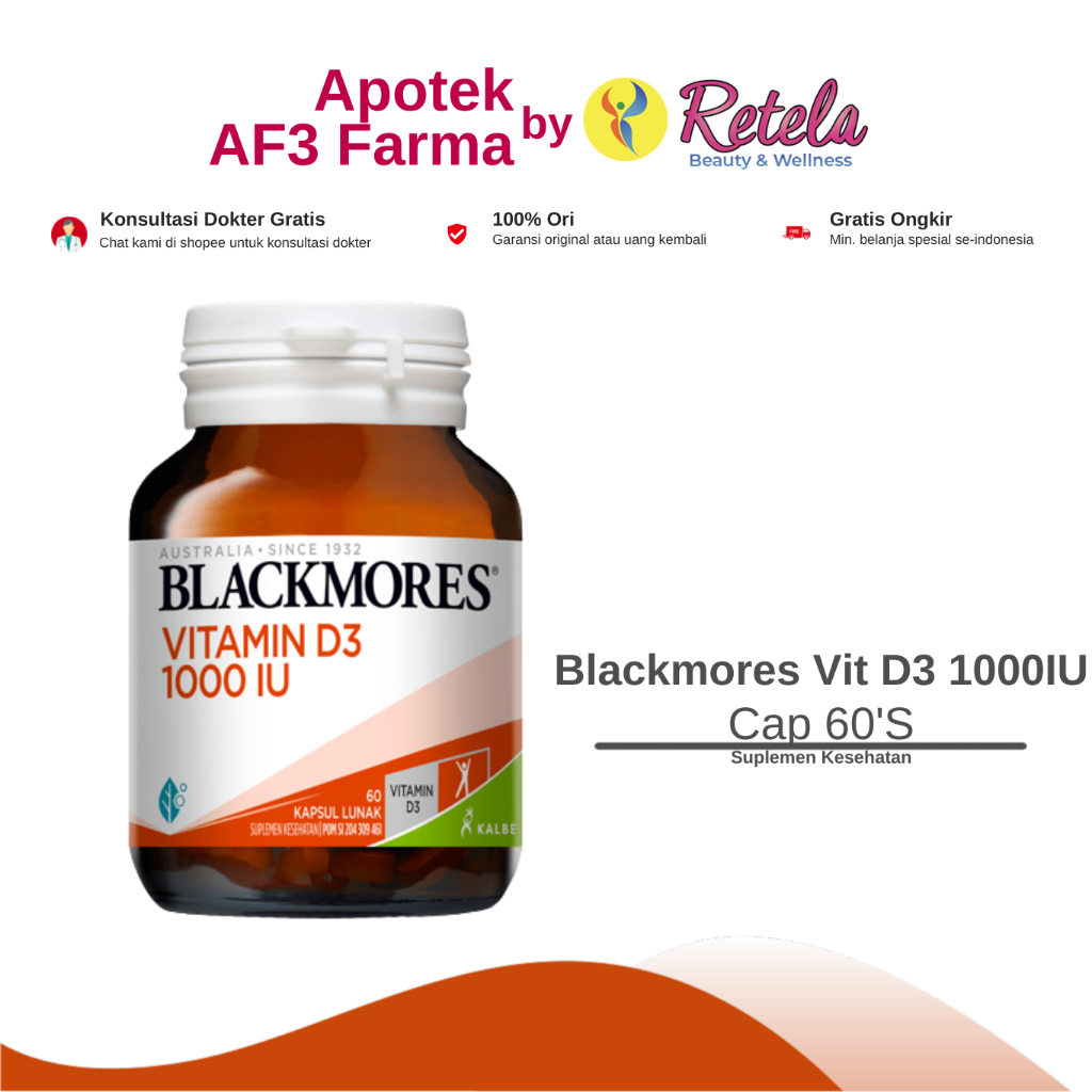 Blackmores Vit D3 1000IU 60 Kapsul