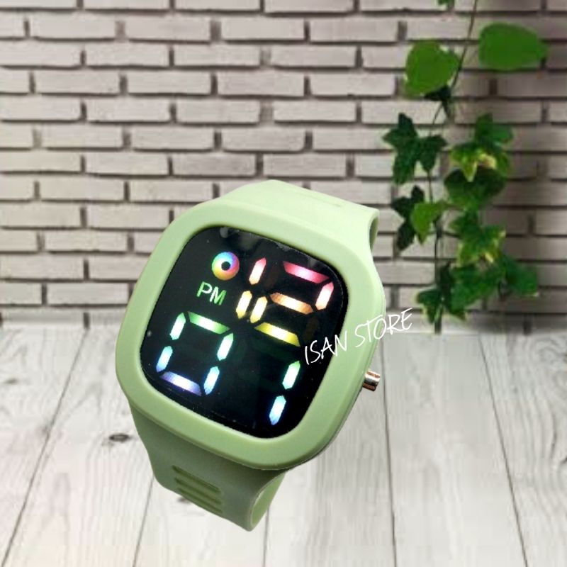COD Jam Tangan Digital Wanita Pria LED Tahan Air Fashion Watch Strap Rubberr