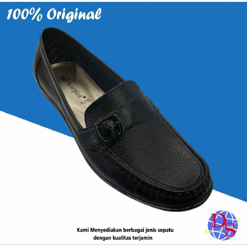 Sepatu Pantofel Wanita Flat Scorpion Mk 6292 Hitam Sepatu Pantofel Kulit
