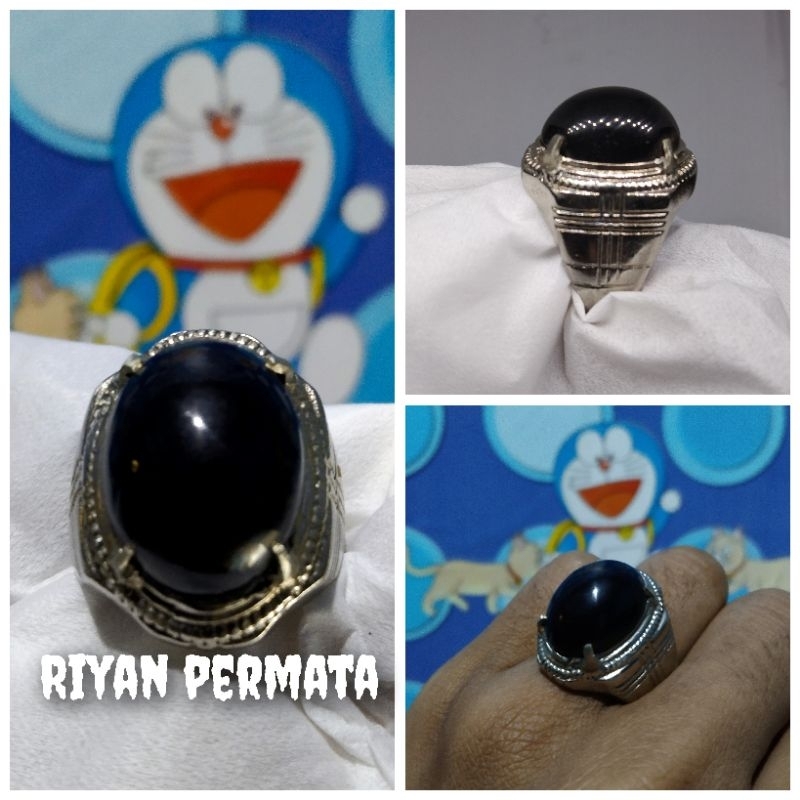 Cincin batu akik kelor hitam ring cakar