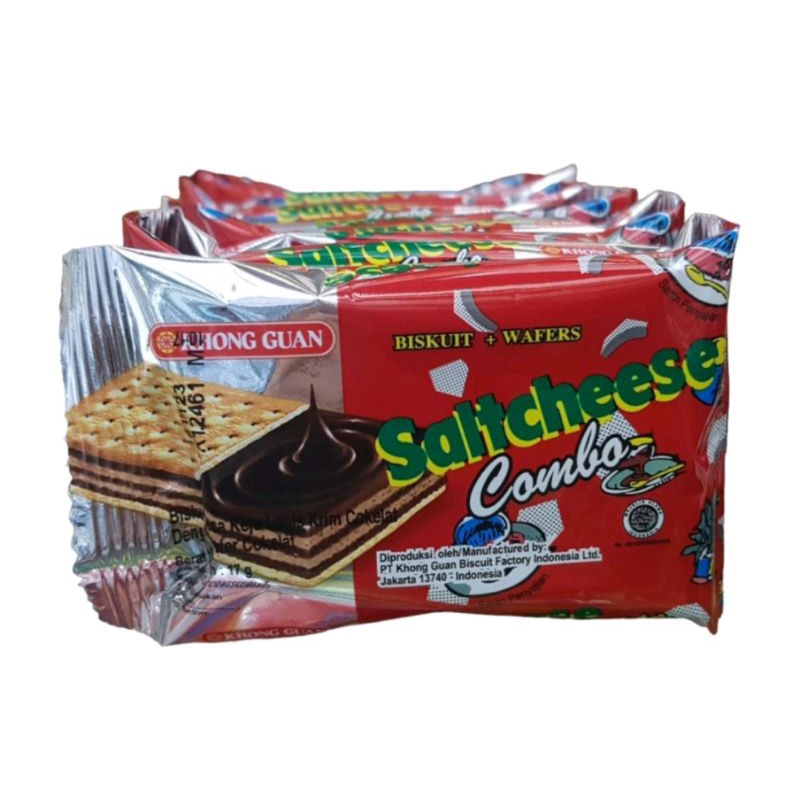 

KHONG GUAN Biskuit Saltcheese ComboWafer coklat 1 pack isi 10
